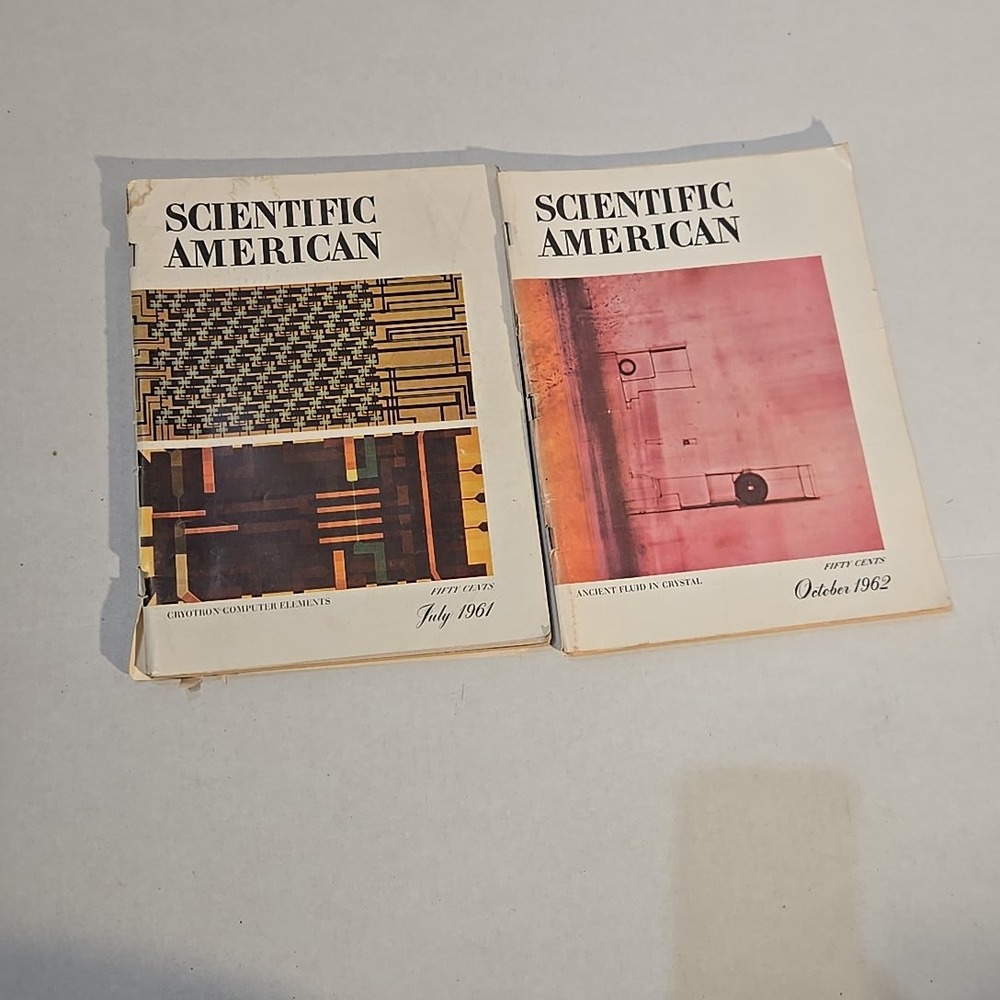 Vtg Scientific American Magazine 1961 1962‎ July Oct 2 Issues Midcentury Science